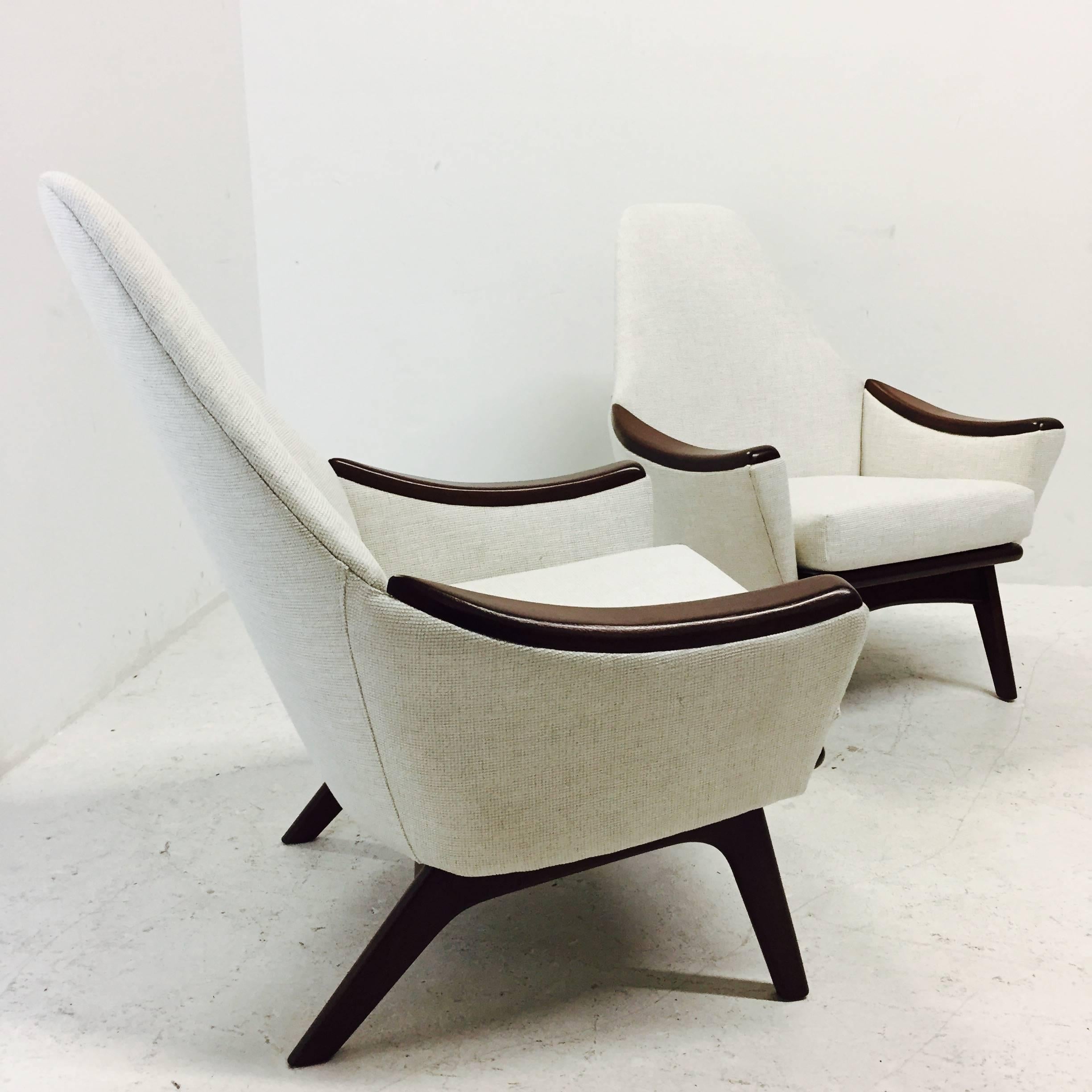 Pair of Adrian Pearsall High Back Lounge Chairs for Craft Associates In Excellent Condition In Dallas, TX