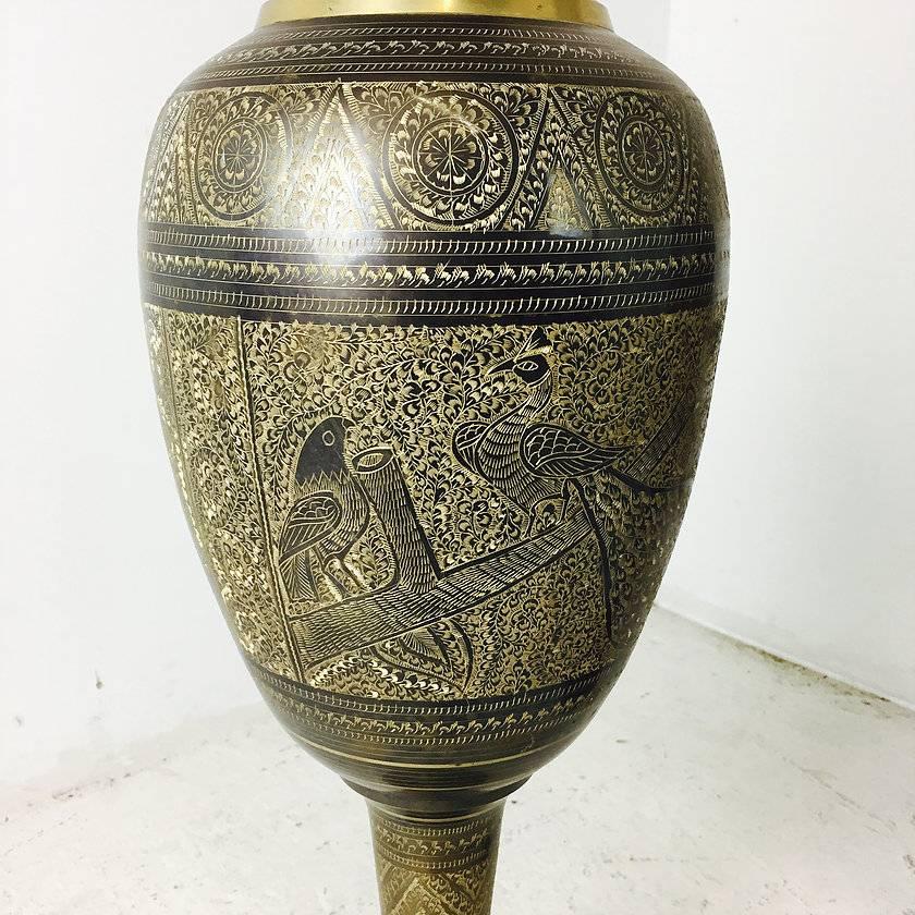 tall brass vase