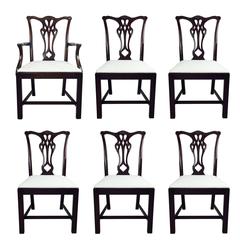 Set of Six Chippendale Style Mahogany Dining Chairs
