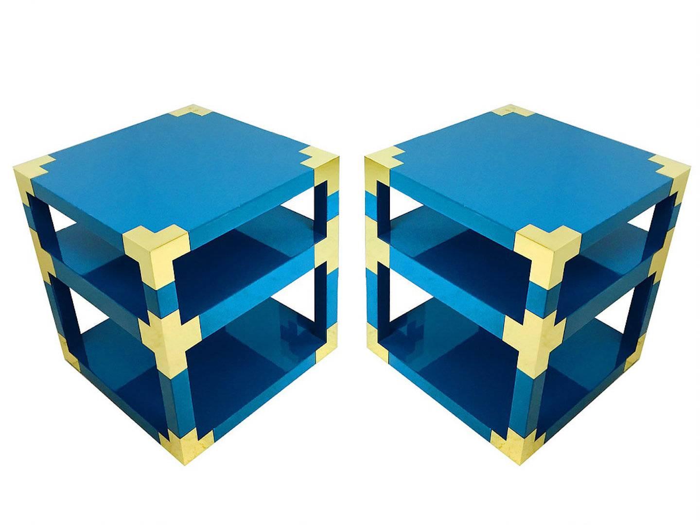 Custom brass and lacquer cube side tables can be made with your color preference, size, and metal finish. Contact us for more information.
Sold as individual side table

The lead time is 6-8 weeks. 

As shown
dimensions: 24