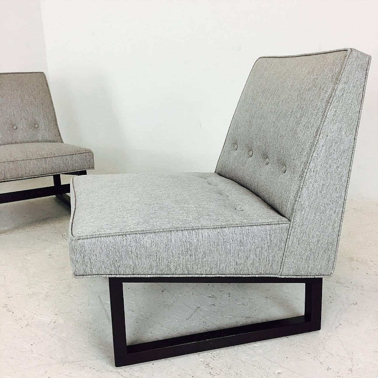 Pair of Dunbar Slipper Chairs by Edward Wormley Model 9611 In Good Condition In Dallas, TX