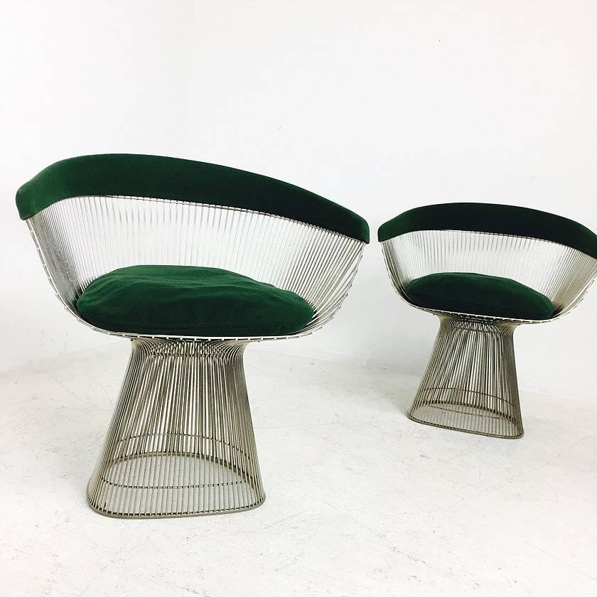 Pair of Stainless Warren Platner Chairs In Good Condition In Dallas, TX