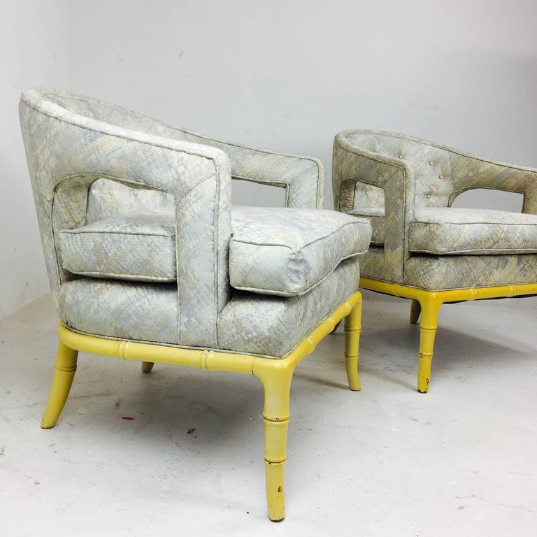 Pair of Vintage Henredon Chairs with CutOut Arms at 1stDibs
