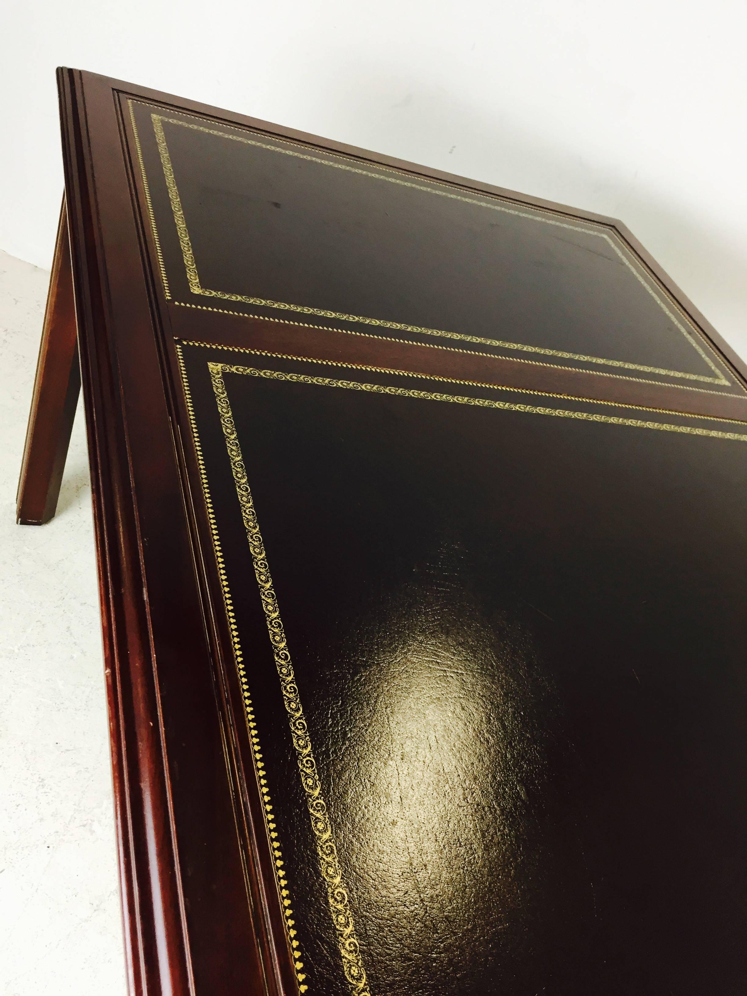 20th Century Writing Desk with Leather Panel Top by Sligh