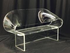 Rare Lucite Ribbon Bench by Robert Van Horn