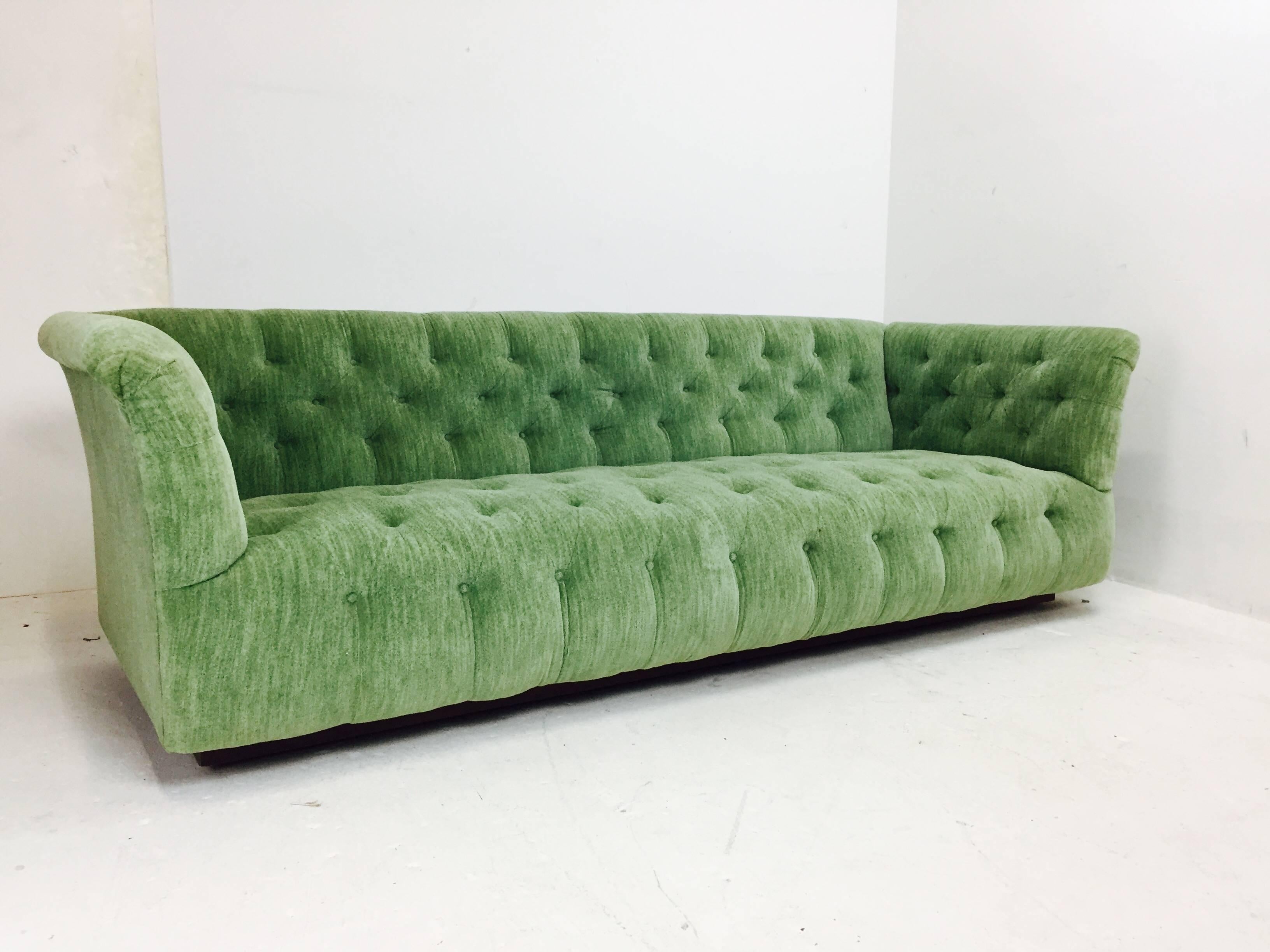 Woodwork Milo Baughman Chesterfield Style Tufted Sofa For Sale