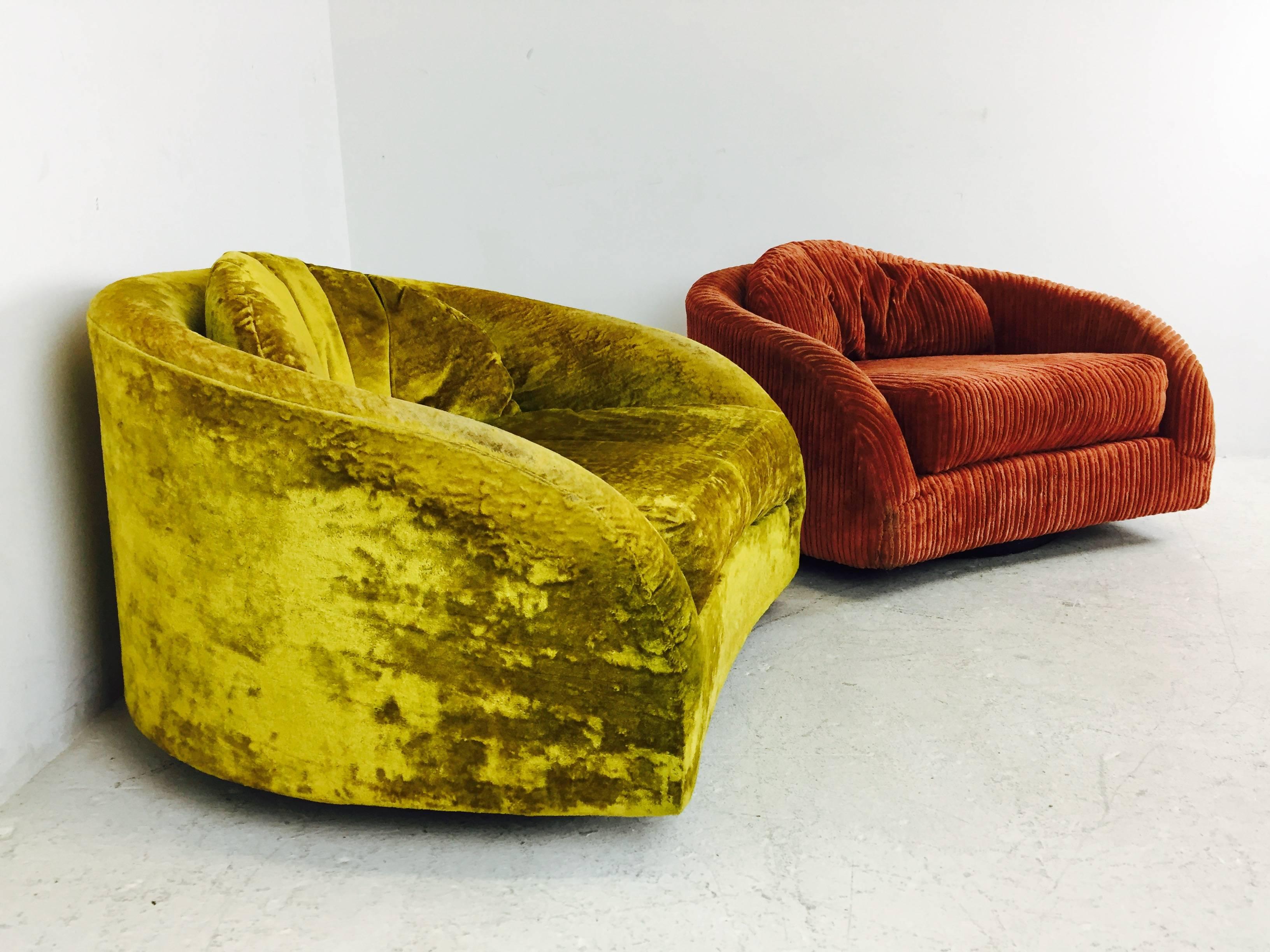 Pair of Monumental Swivel Chairs by Adrian Pearsall 1