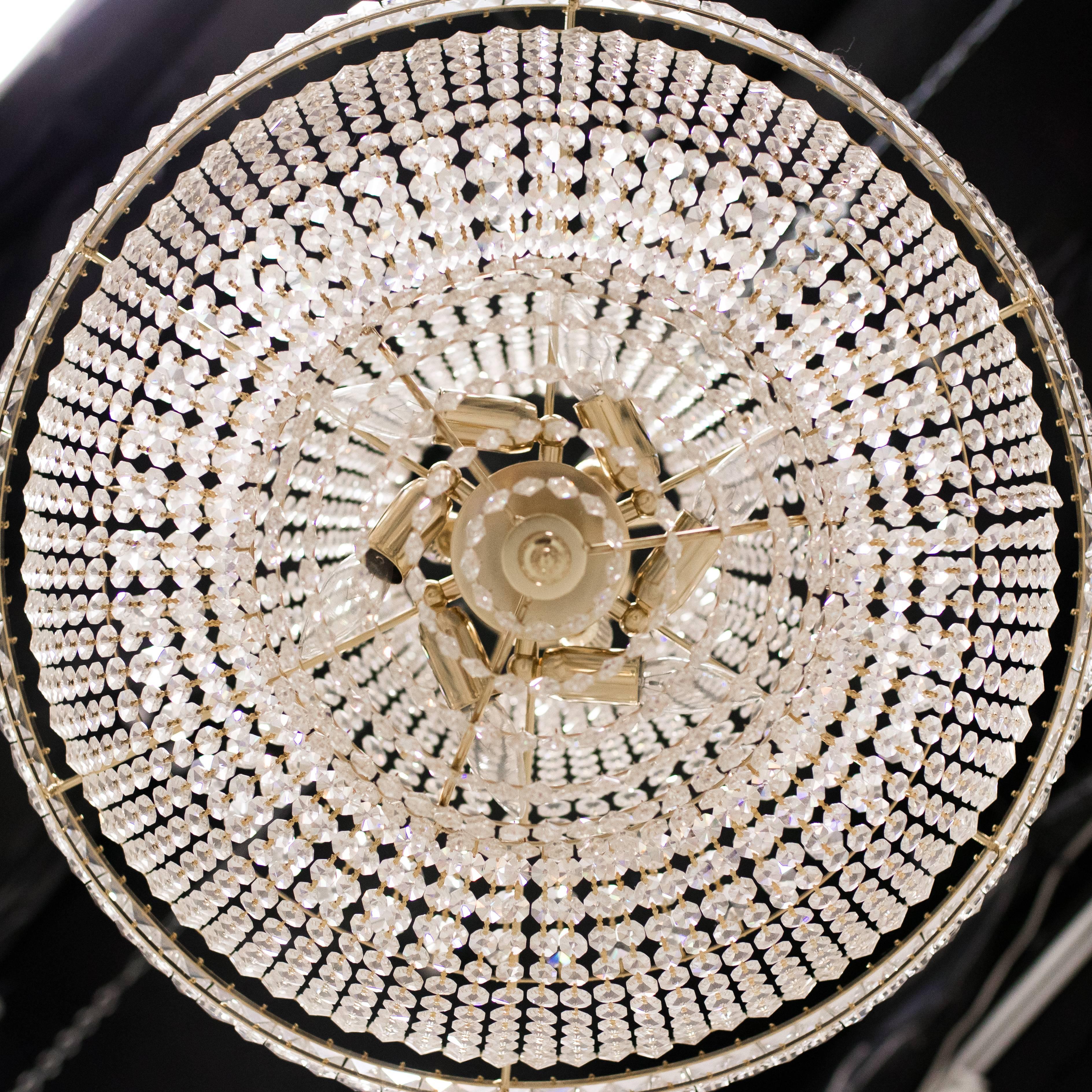 Nine-Light Crystal Chandelier For Sale 2