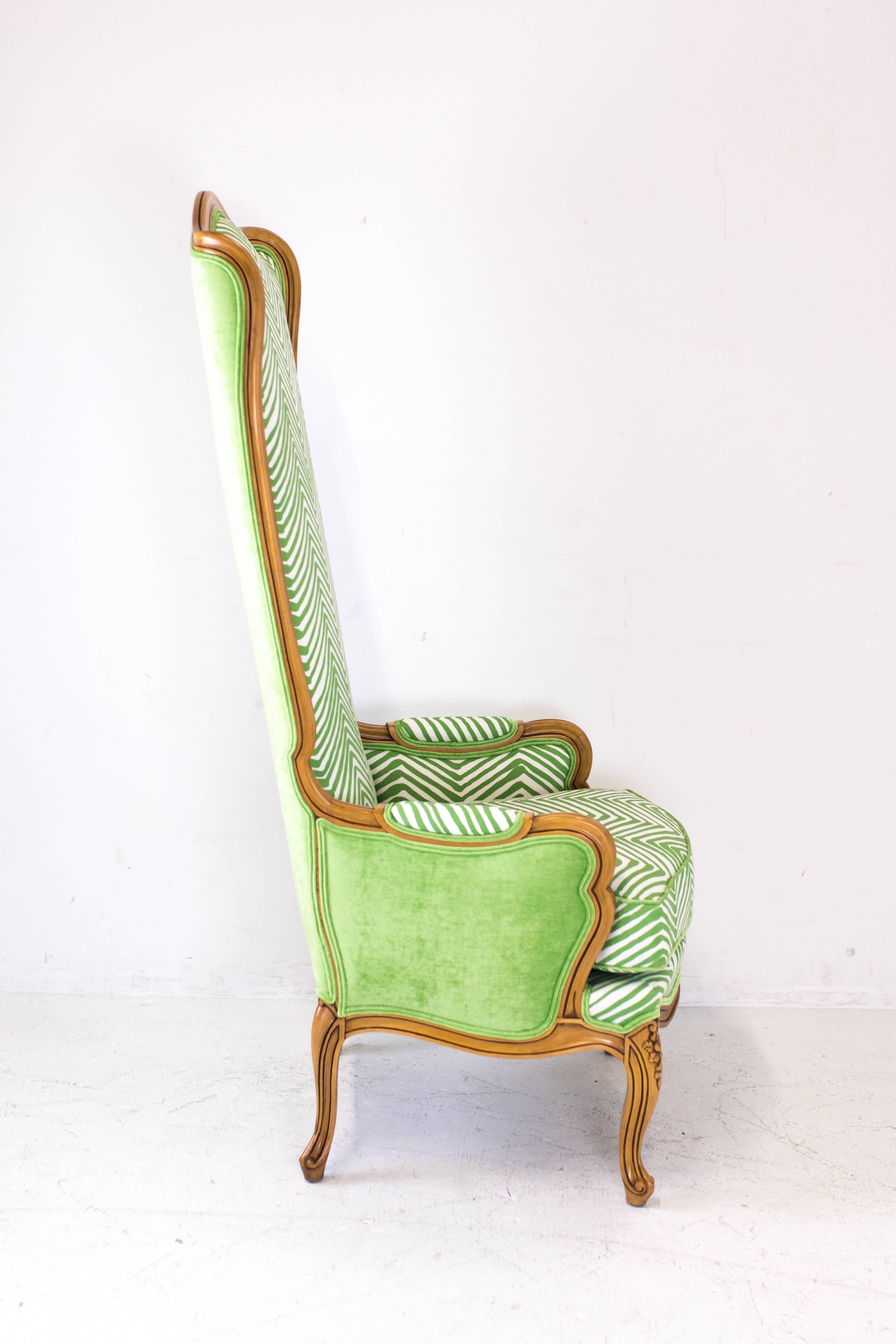 Hollywood Regency Tall Wingbacks in the Style of Marge Carson 1