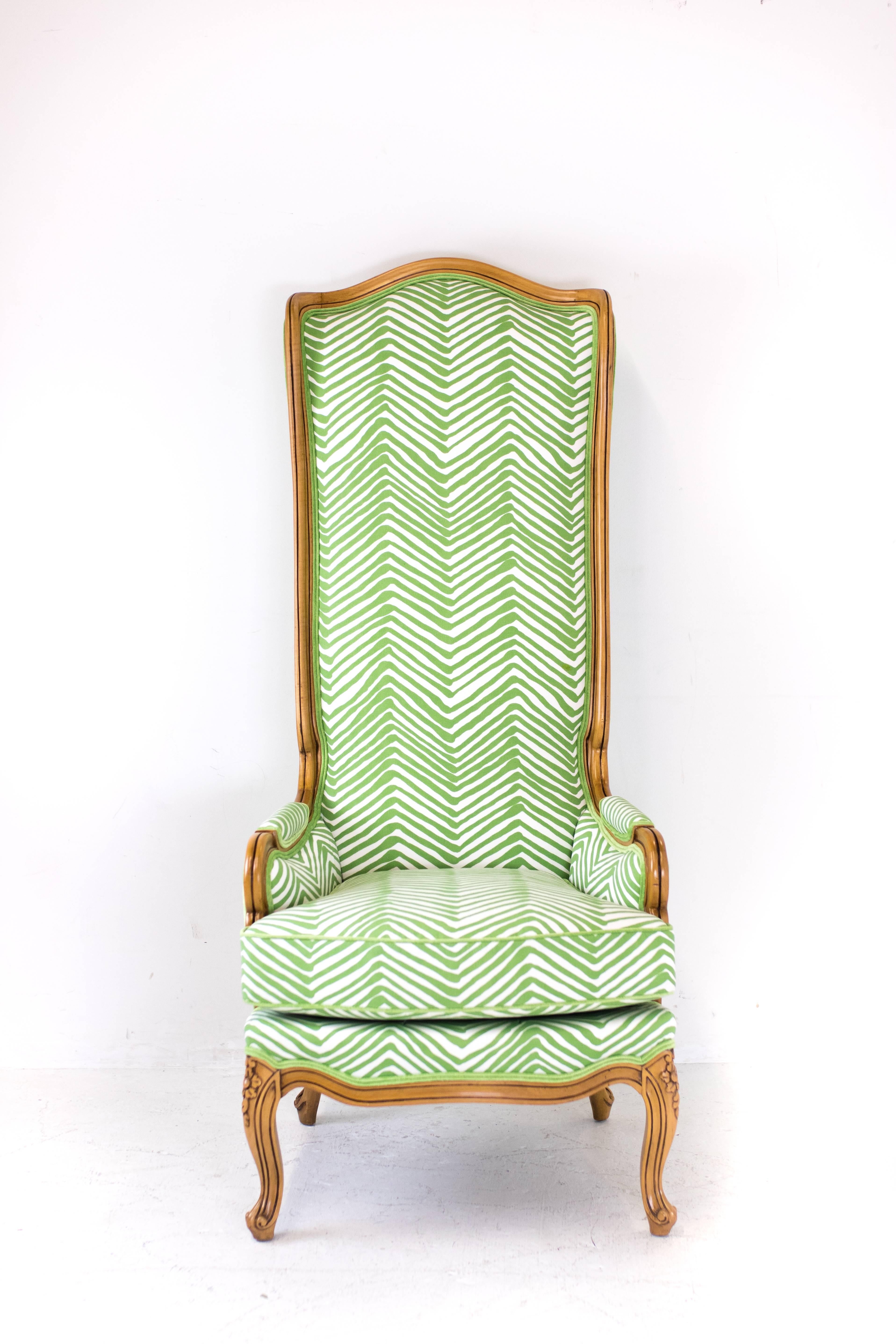 Hollywood Regency Tall Wingbacks in the Style of Marge Carson In Excellent Condition In Dallas, TX