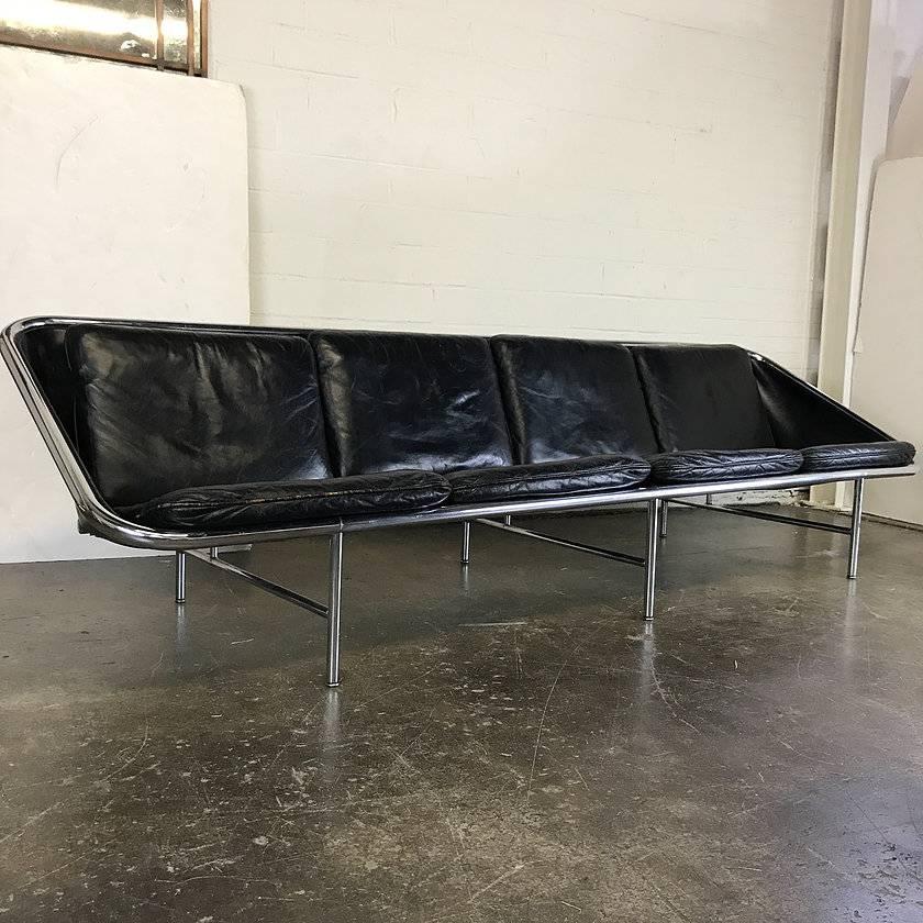 Mid-Century Modern George Nelson Leather Sling Sofa for Herman Miller