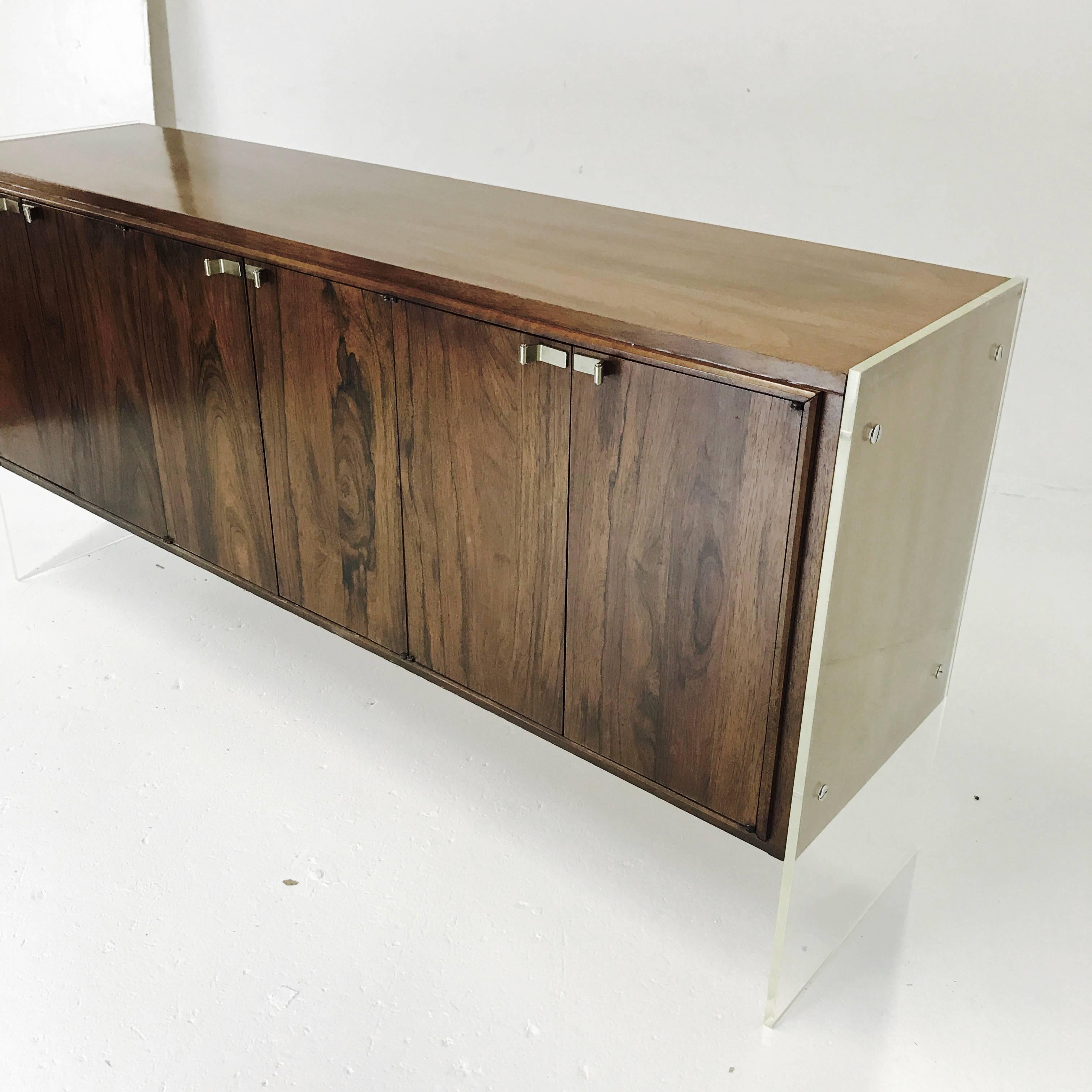 20th Century Lucite and Wood Credenza by Flair