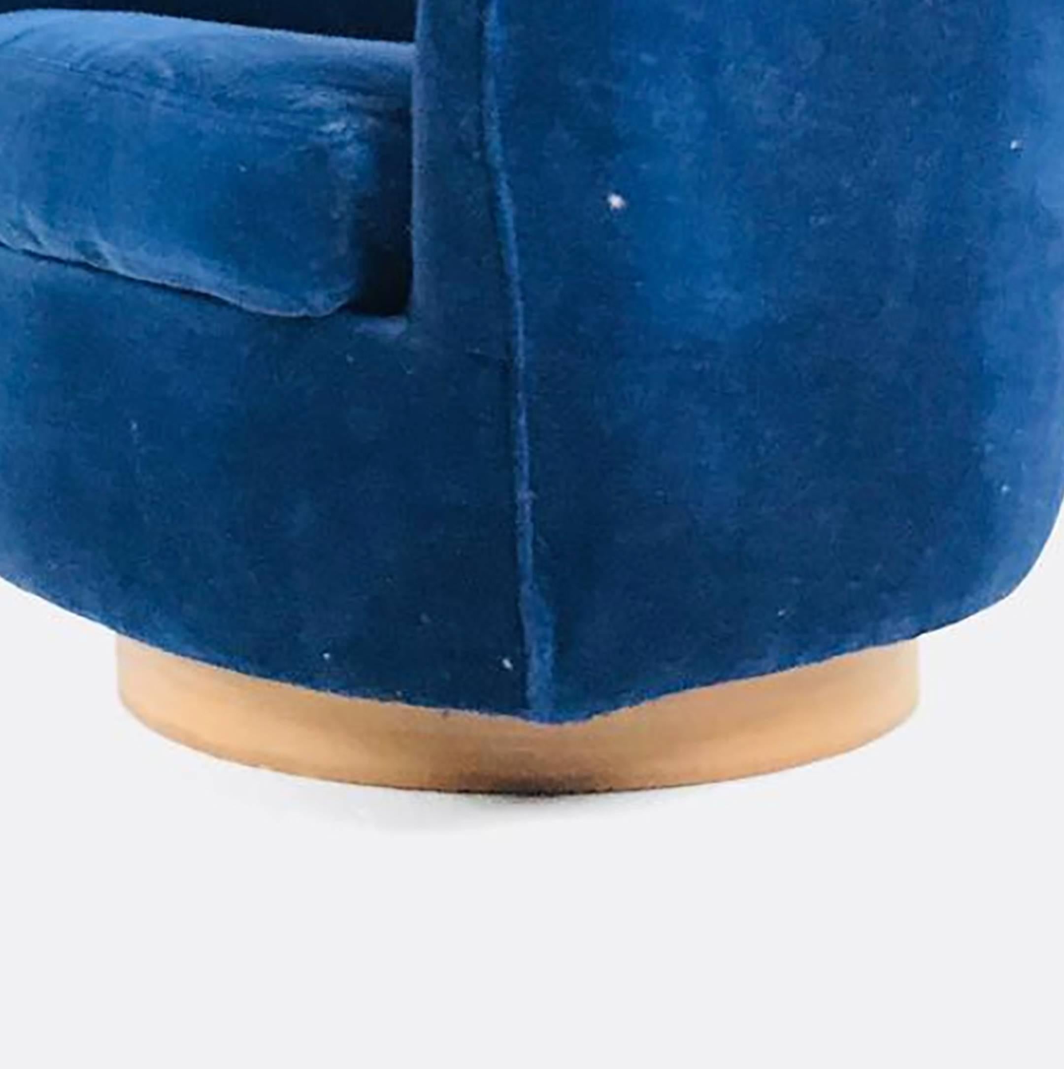navy blue velvet swivel chair