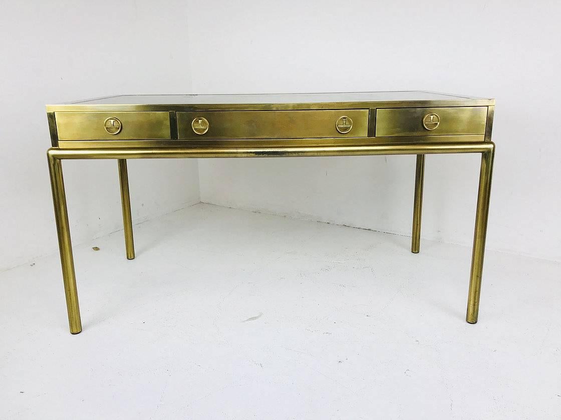 Mastercraft Brass Writing Desk In Good Condition In Dallas, TX