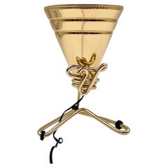 Rare Table Lamp in Golden Metal Sottsass Design for Rinnovel, 1950s