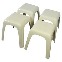 Set of Four Stools ‘Small’ by Castiglioni Gaviraghi Lanza for Valenti, 1980s