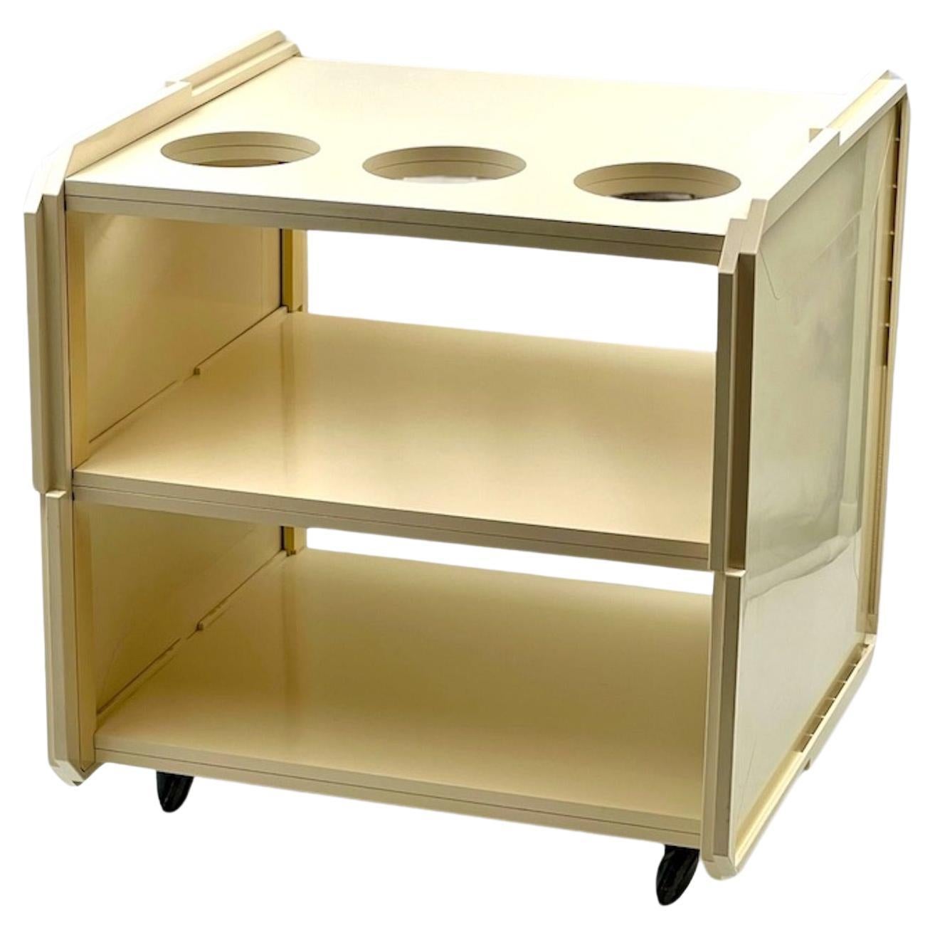 Iconic Mobile Bar Cart by Franco Cattelan for Xilema Italy, Space Age Icon 1960s