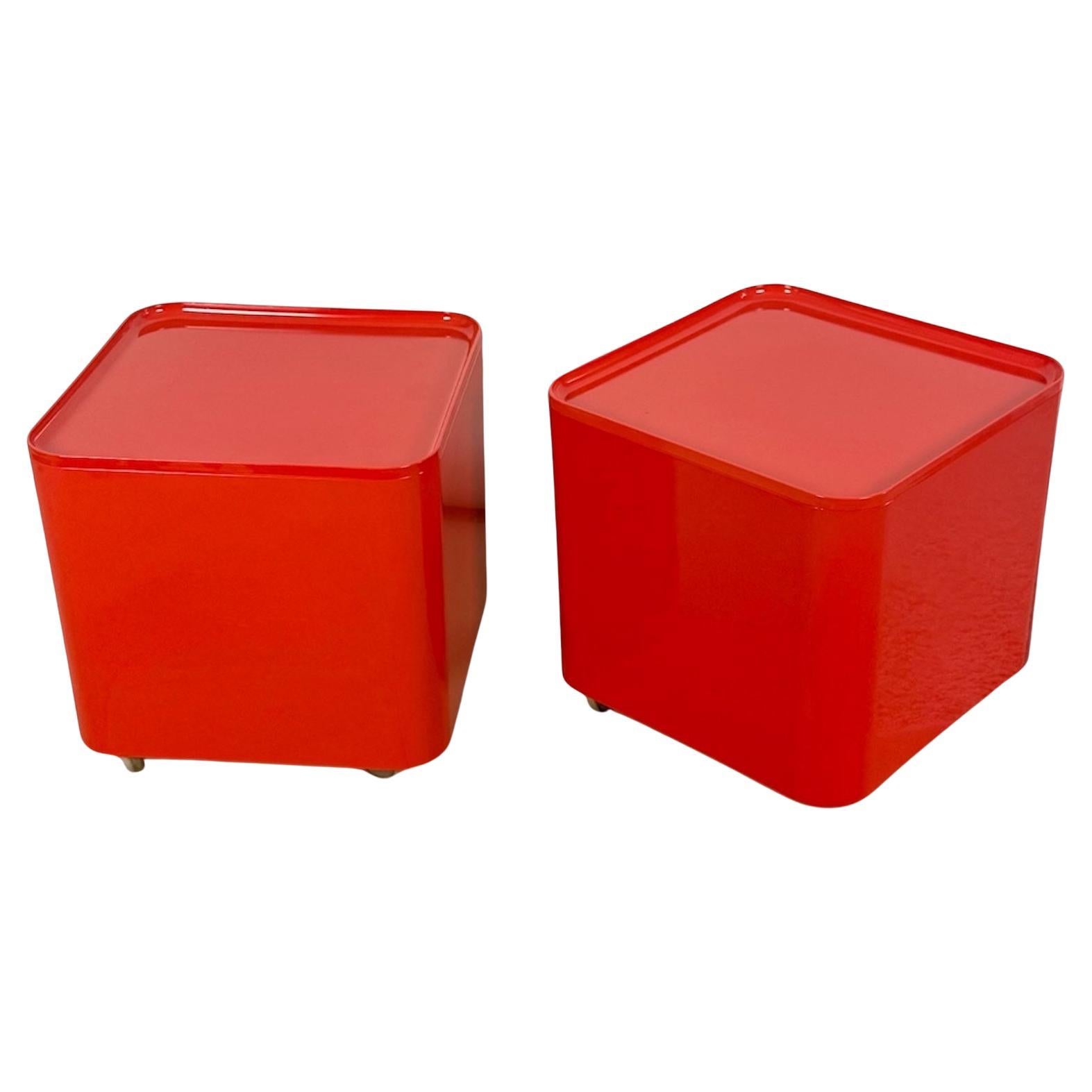1970s Italian Space Age Dime Trolleys Tables by Marcello Siard for Longato For Sale