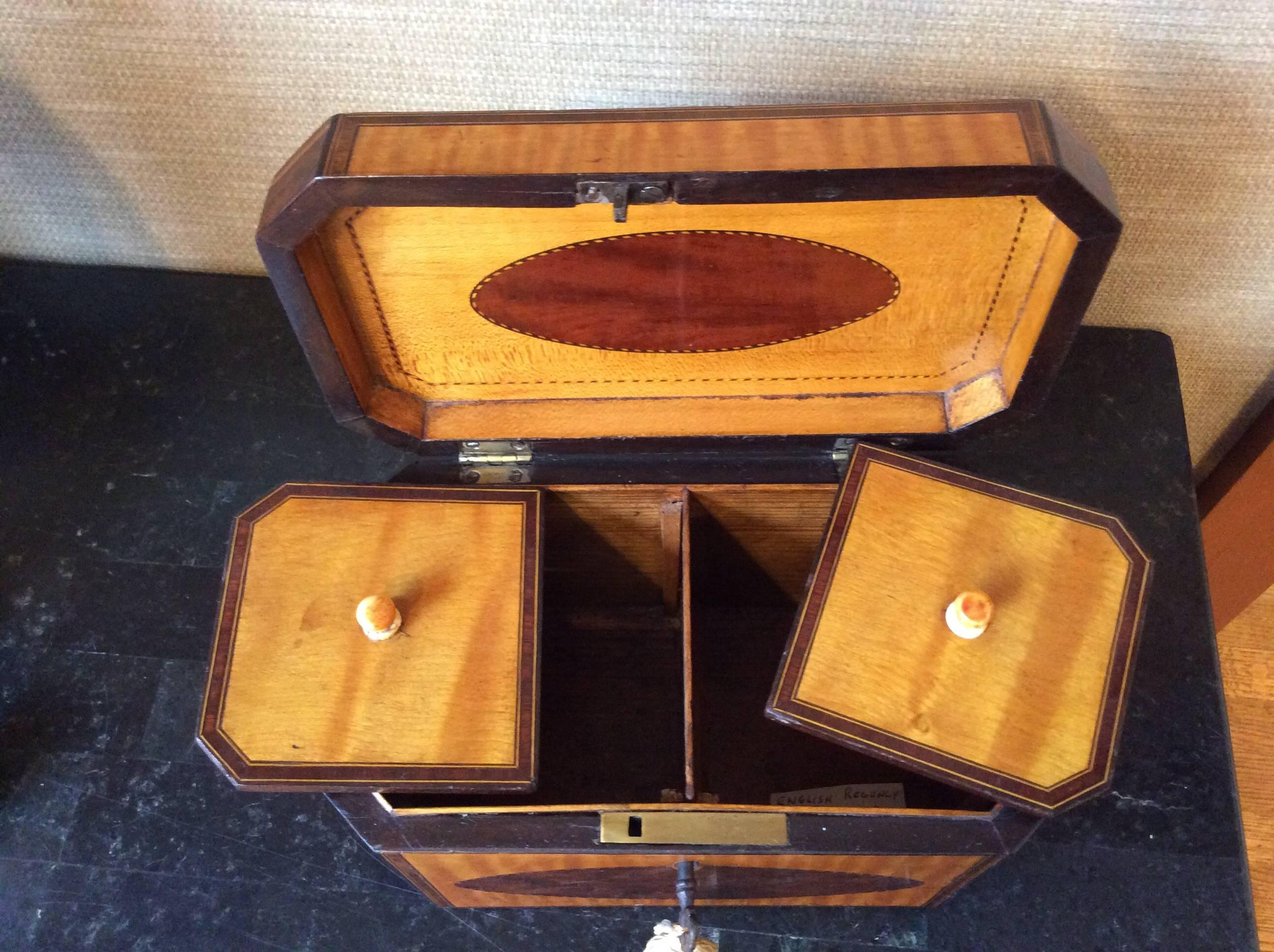 Octagon Shaped 19th Century Tea Caddy For Sale 1
