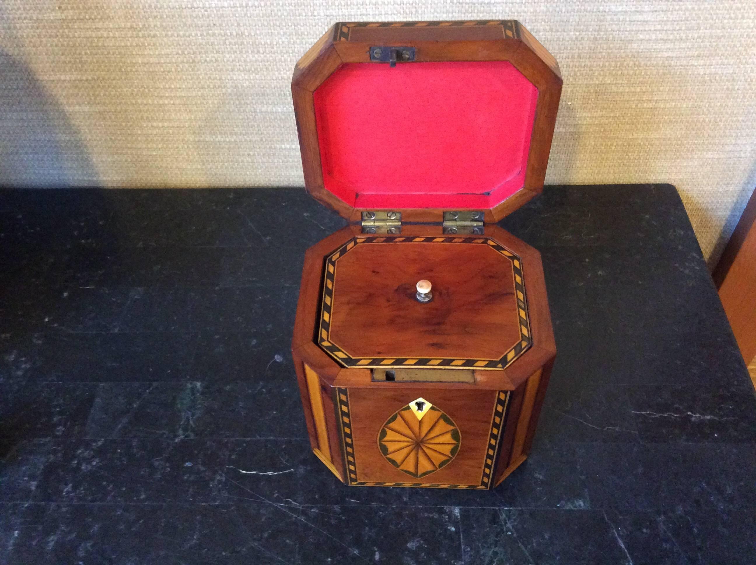 Single Georgian Style Tea Caddy In Excellent Condition In Highland Park, IL