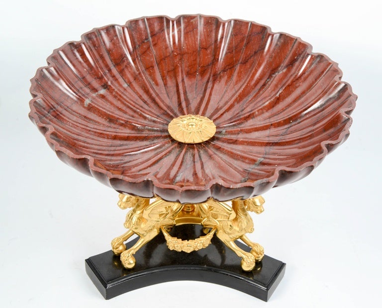 French Red Marble Centerpiece For Sale