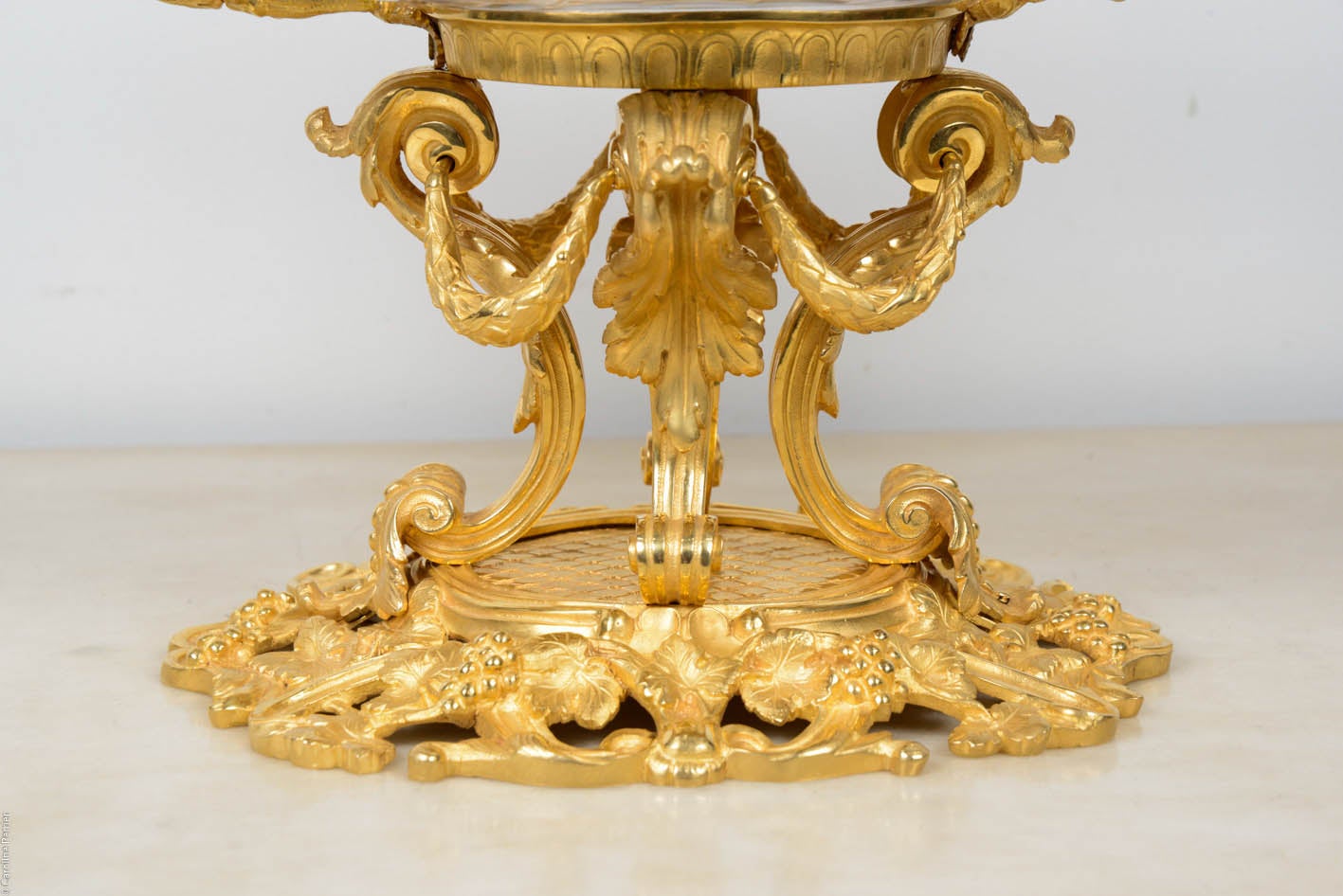 French Crystal and Gilded Bronze Center of Table For Sale