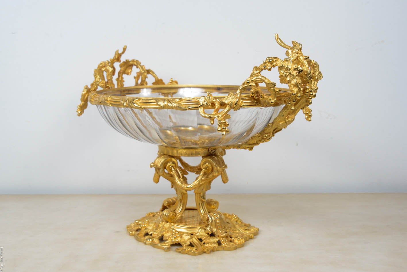 19th Century Crystal and Gilded Bronze Center of Table For Sale