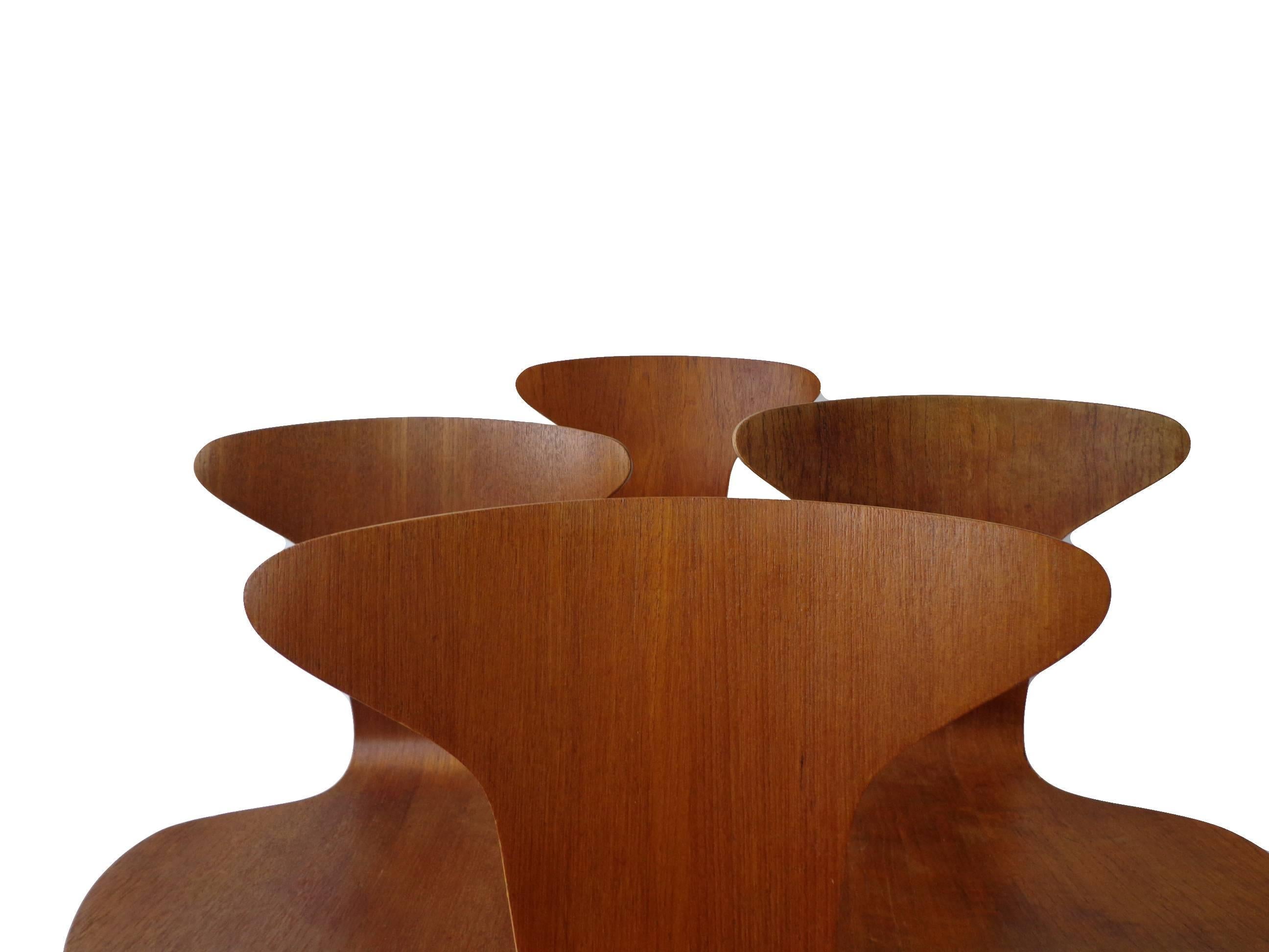 Mid-20th Century Four 'Munkegaard' Teak Dining Chairs by Arne Jacobsen