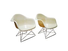 Charles und Ray Eames Sessel in Off-White, Lar für Herman Miller, 1950er Jahre