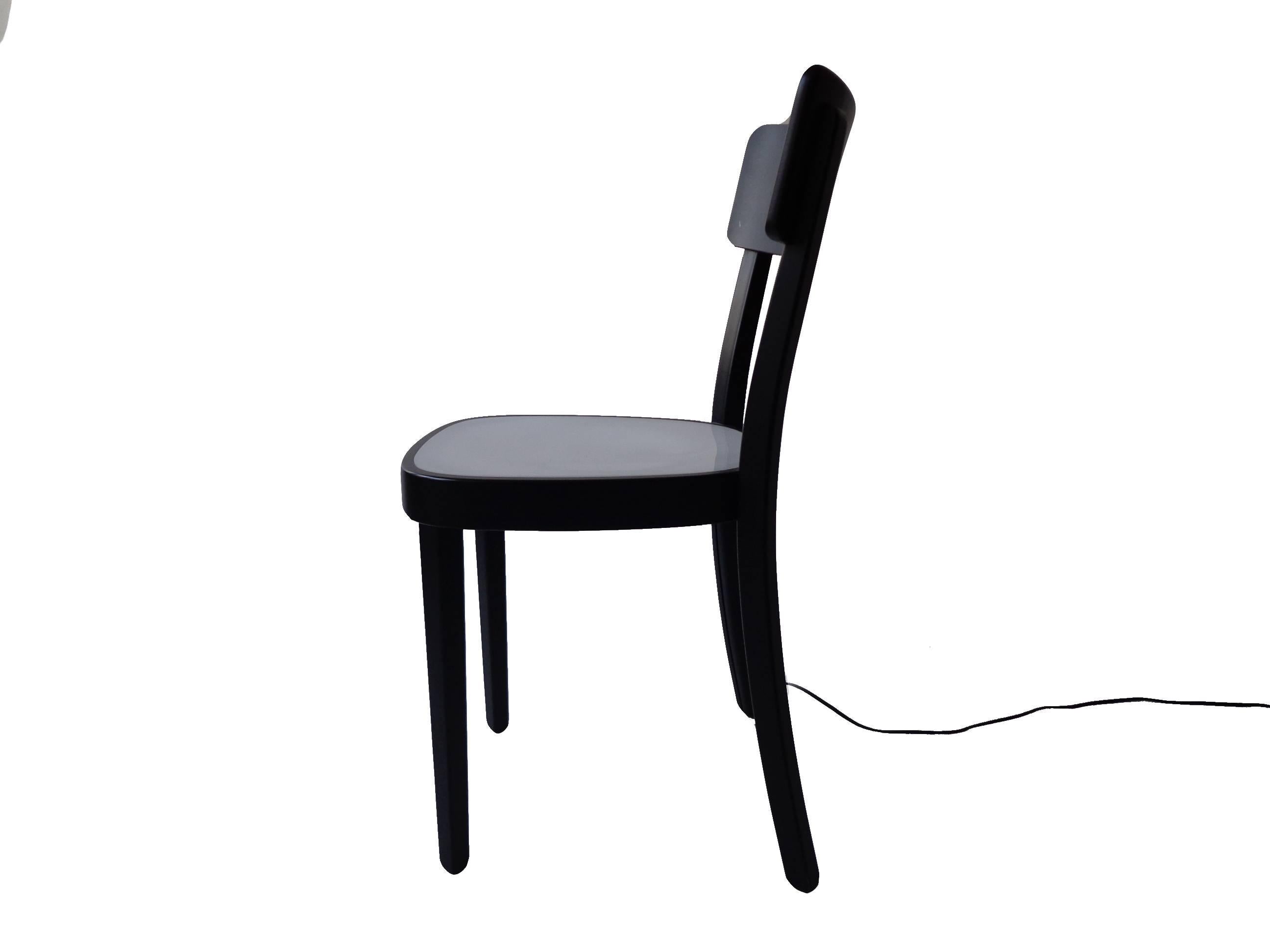 Dutch Black lacquered wood Neon Light chair from Horgen Glarus/N2 for Hidden NL For Sale