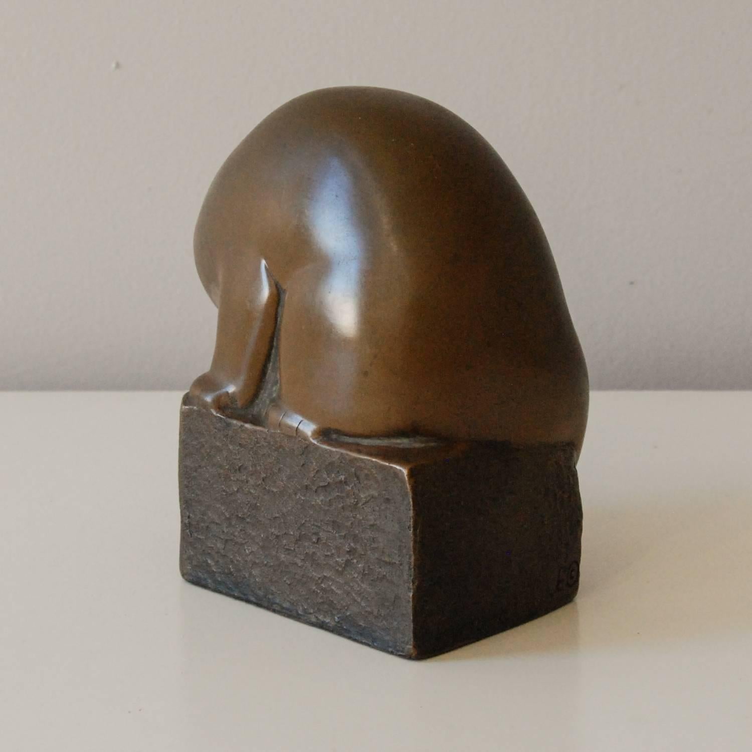 20th Century Marian Weisberg Copper Stylized Lemur Sculpture United States, circa 1940 For Sale