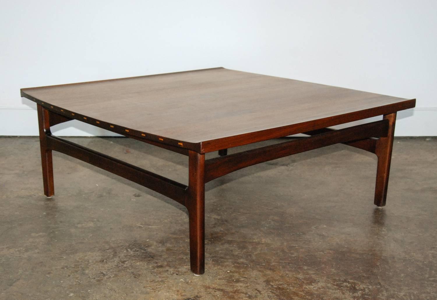 Swedish Dux Teak and Sycamore Coffee Table, Sweden, circa 1960 For Sale