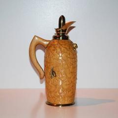 Pair of Aldo Tura Wood and Brass Decanters for Macabo, Italy, circa 1950