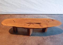 Custom Postmodern Oak and Walnut Bench / Table circa 1975, United States