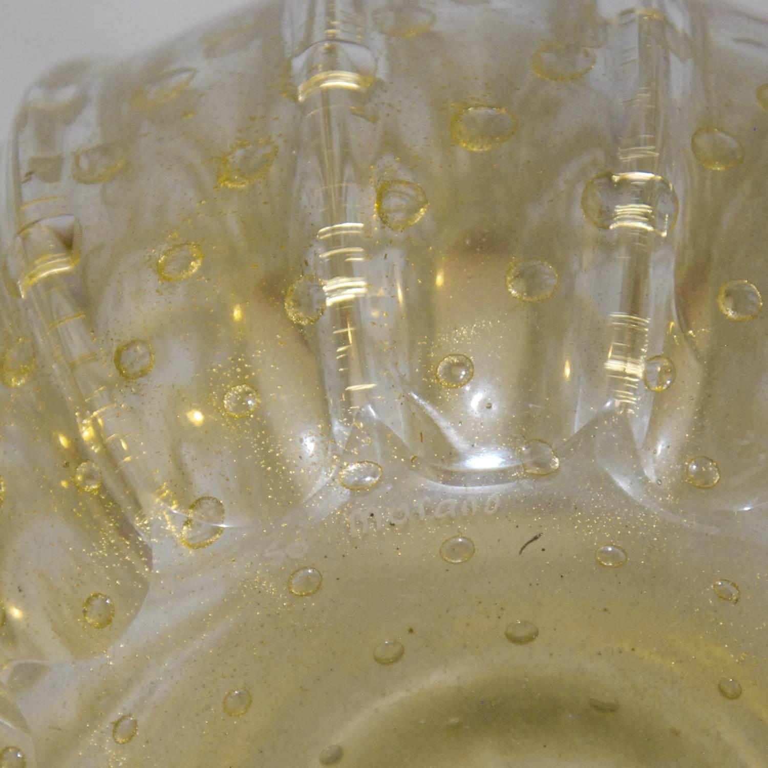 20th Century Toso Murano Controlled Bubble Glass Vase, Italy, circa 1970