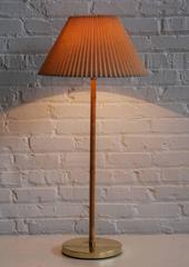 Rattan and Brass Table Lamp, Italy, circa 1970