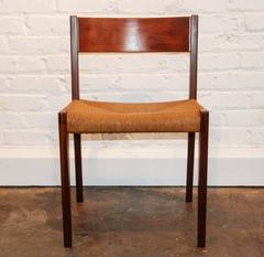 Teak and Raffia Side Chair by Poul Cadovius Denmark Circa 1960