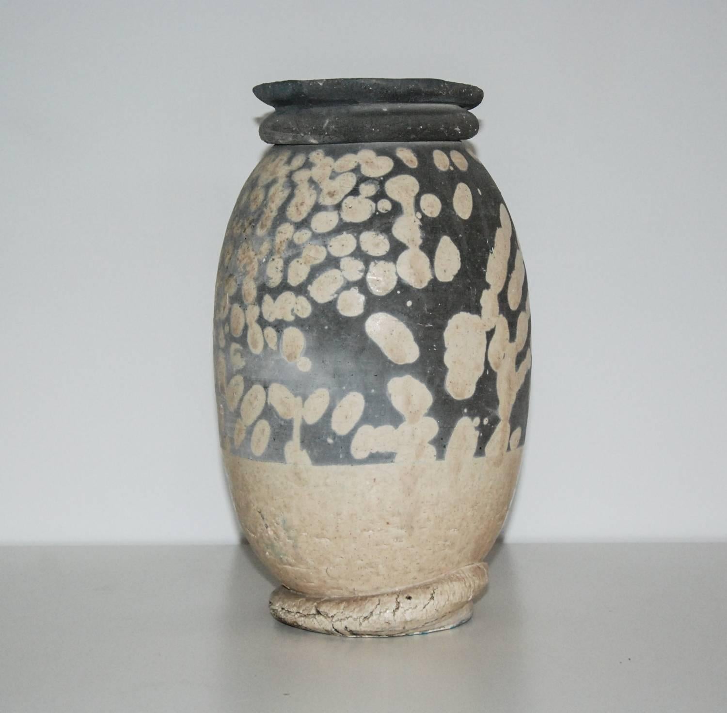 20th Century Paul Soldner Raku-Fired Ceramic Vase, United States, circa 1980 For Sale