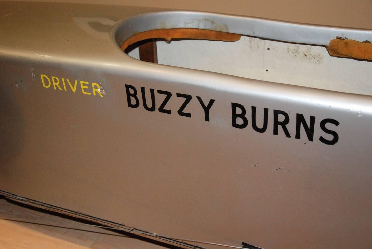 20th Century Official Buzzy Burns Soap Box Derby Fiberglass Car, circa 1980 For Sale