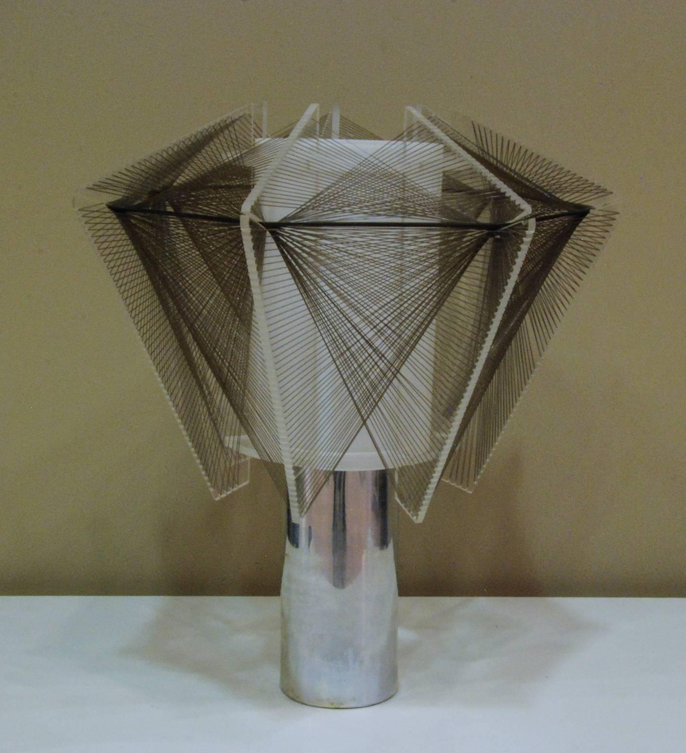 American Aluminum and Acrylic Table Lamp in the Style of Paul Mayen, United State, 1970 For Sale