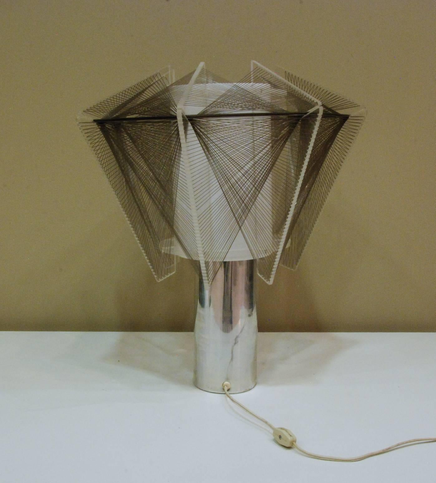 Aluminum and Acrylic Table Lamp in the Style of Paul Mayen, United State, 1970 For Sale 1