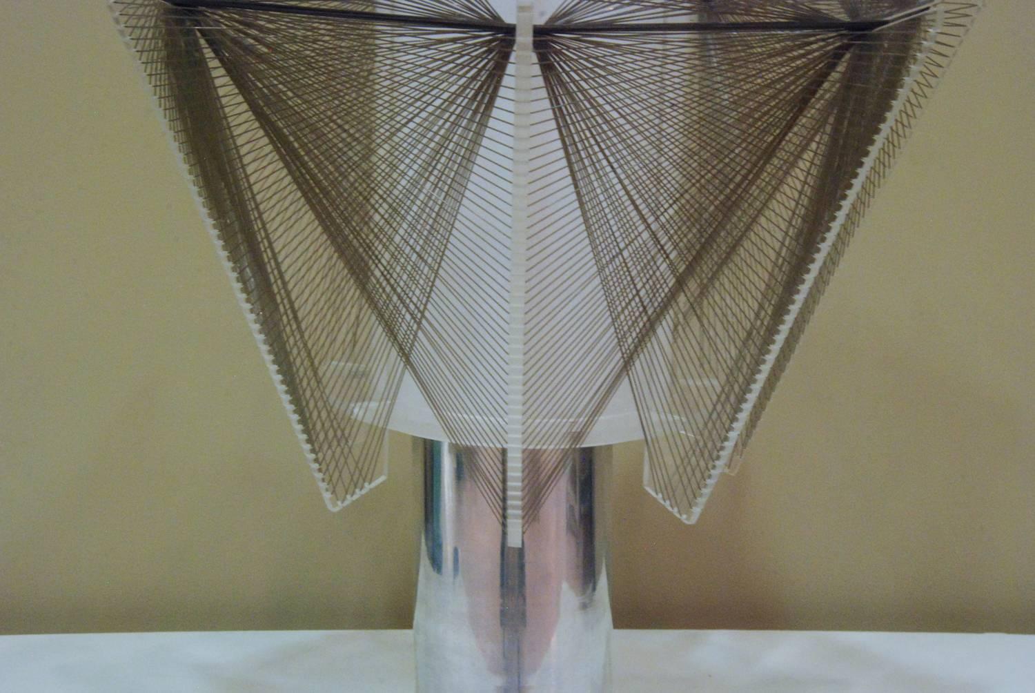 20th Century Aluminum and Acrylic Table Lamp in the Style of Paul Mayen, United State, 1970 For Sale
