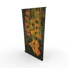 Hand printed wall tapestry by Jürgen Schöbel for Södahl, Denmark 1960s