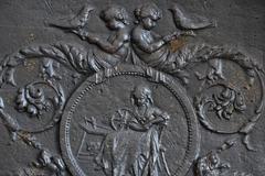 Louis XVI Cast Iron Fireback, 18th Century