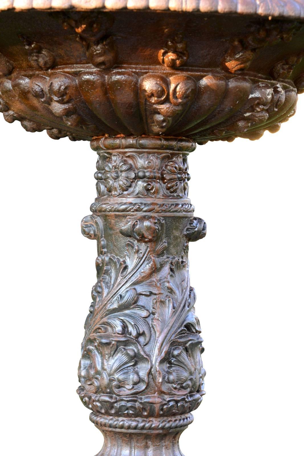 French Cast Iron Fountain Centerpiece, 19th Century