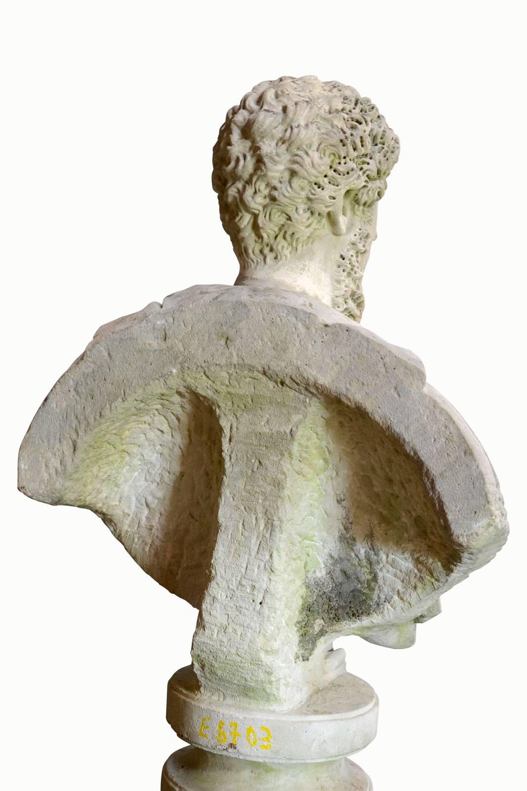 Classical Roman Stone Assumed Bust of Lucius Aurelius Verus, 19th Century For Sale