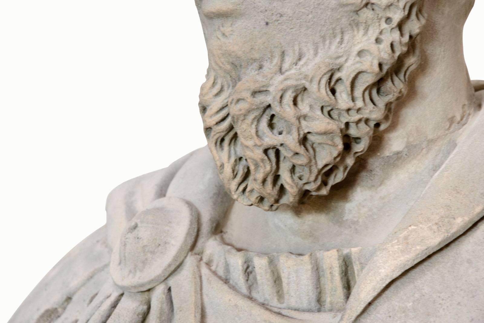 Stone Assumed Bust of Lucius Aurelius Verus, 19th Century For Sale 1