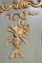 Louis 15 Period Gilded Wood and Lacquered Green Trumeau, 18th Century