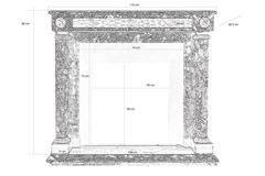 Louis XVI Style Emperador Marble Fireplace, 19th Century