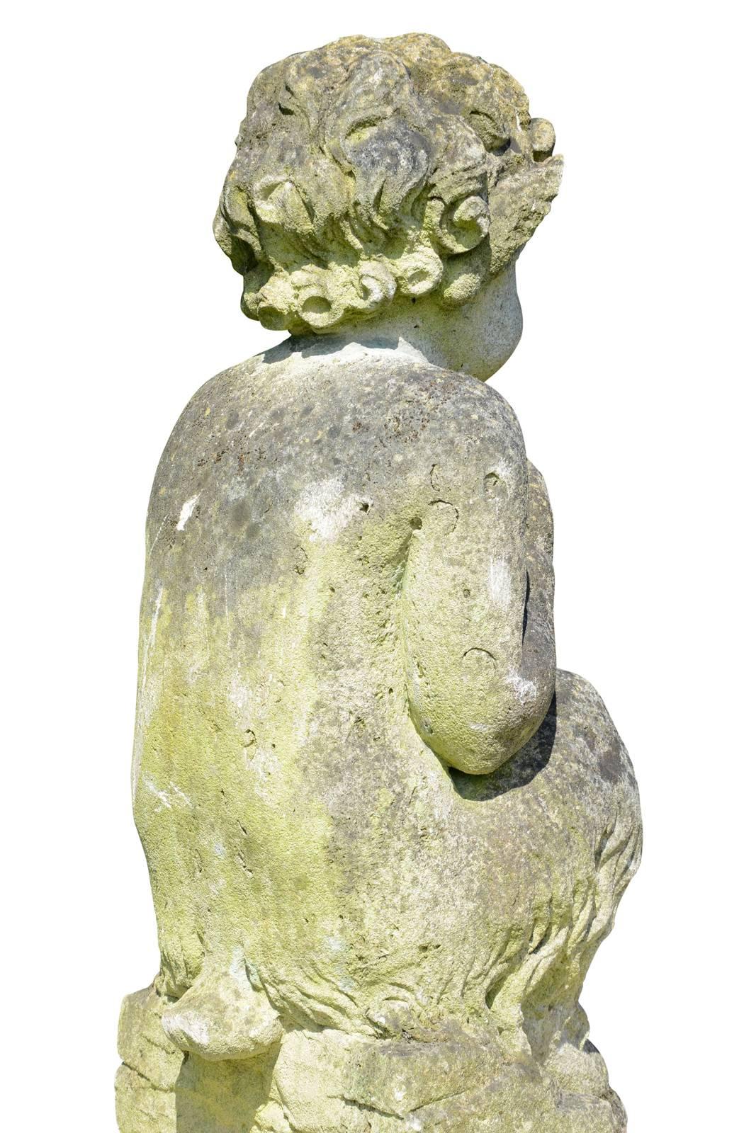 Napoleon III Stone Statue of a Little Satyr, 19th Century